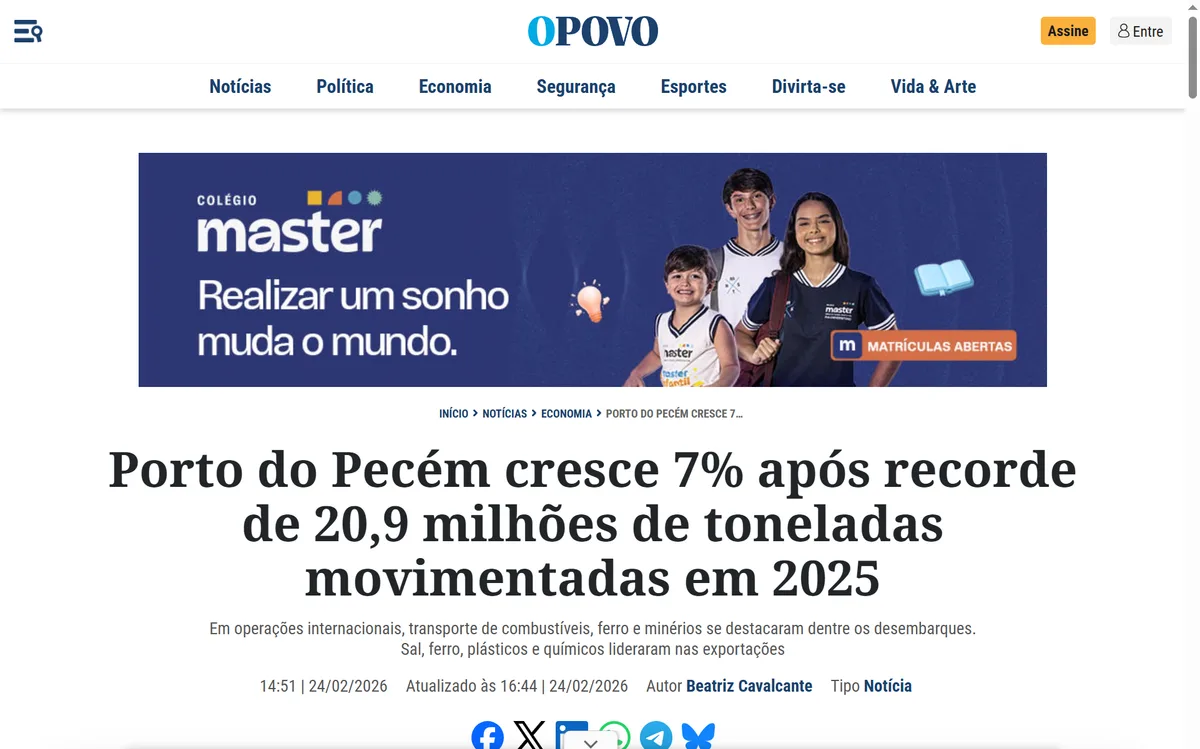 Pecém bate recorde histórico de contêineres